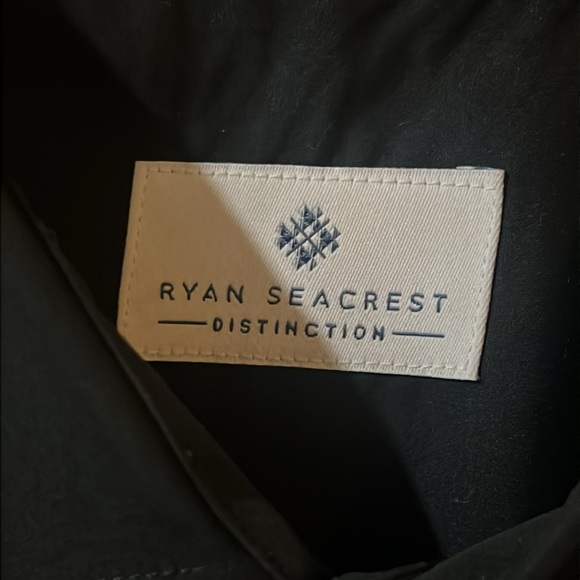 Ryan Seacrest Distinction Black Mens Size 18 Slim Fit Dress Shirt - Picture 5 of 7